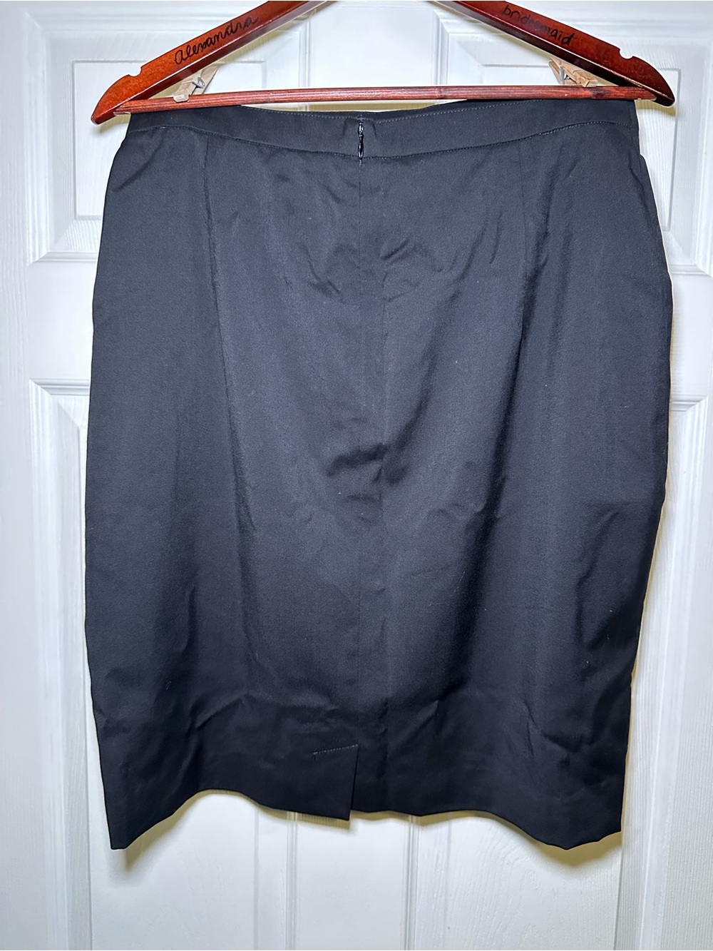Burberry Black 100% Wool Pencil Skirt | Tailored Knee Length Fully Lined Size M - Picture 3 of 9